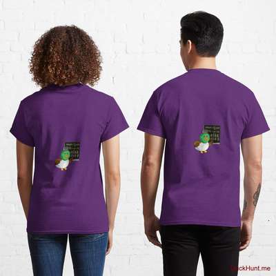 Prof Duck Purple Classic T-Shirt (Back printed) image