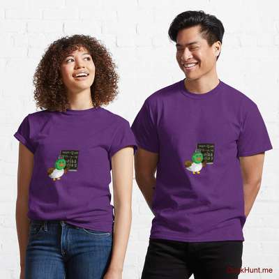 Prof Duck Purple Classic T-Shirt (Front printed) image
