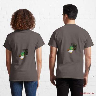 Prof Duck Dark Grey Classic T-Shirt (Back printed) image