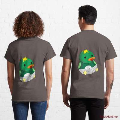 Baby duck Dark Grey Classic T-Shirt (Back printed) image