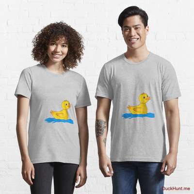 Plastic Duck Heather Grey Essential T-Shirt (Front printed) image