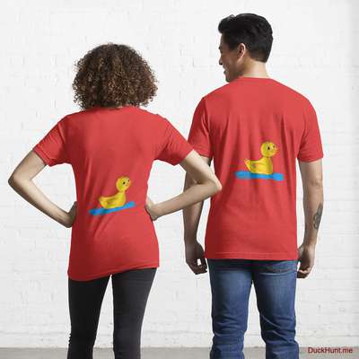 Plastic Duck Red Essential T-Shirt (Back printed) image