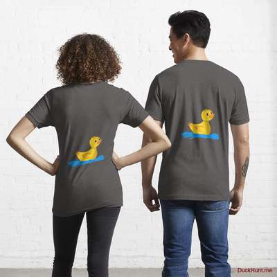 Plastic Duck Charcoal Heather Essential T-Shirt (Back printed) image