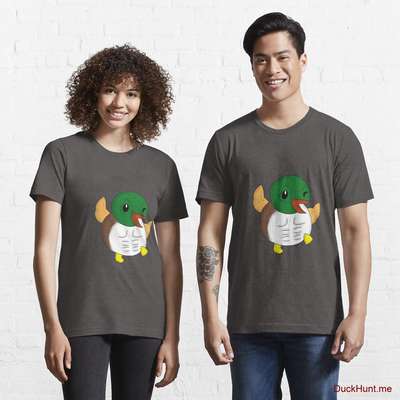 Super duck Charcoal Heather Essential T-Shirt (Front printed) image