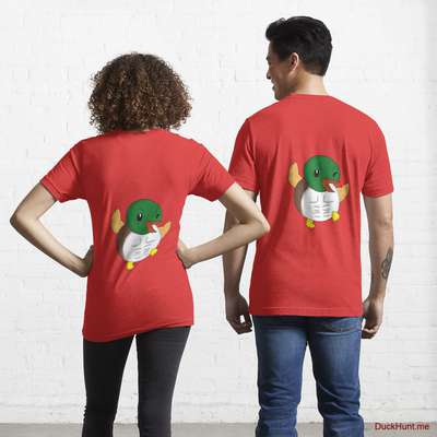 Super duck Red Essential T-Shirt (Back printed) image