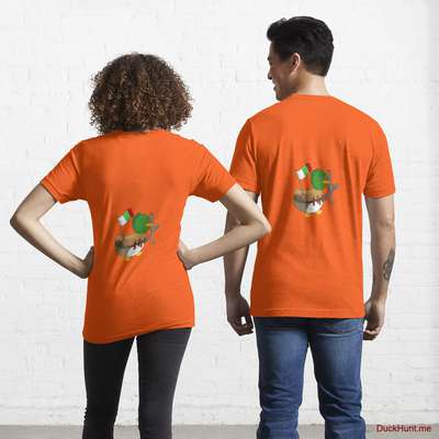 Kamikaze Duck Orange Essential T-Shirt (Back printed) image