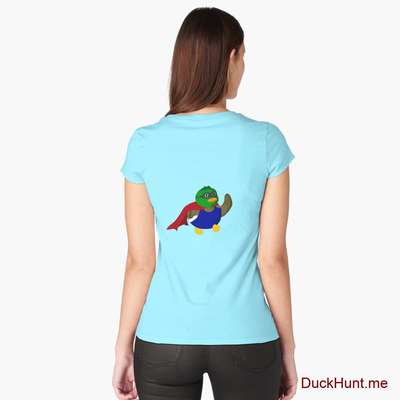 Alive Boss Duck Turquoise Fitted Scoop T-Shirt (Back printed) image