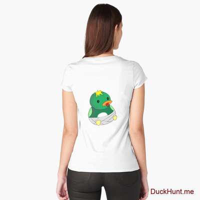 Baby duck White Fitted Scoop T-Shirt (Back printed) image