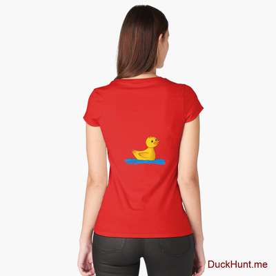 Plastic Duck Red Fitted Scoop T-Shirt (Back printed) image