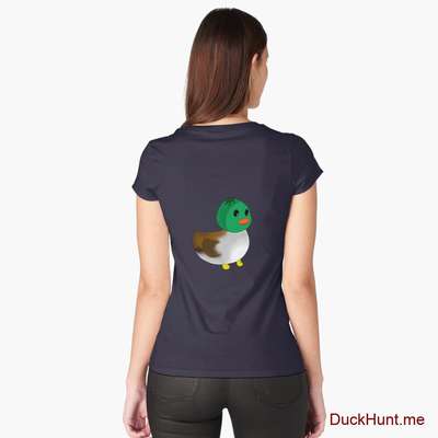 Normal Duck Navy Fitted Scoop T-Shirt (Back printed) image