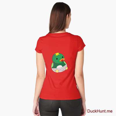 Baby duck Red Fitted Scoop T-Shirt (Back printed) image