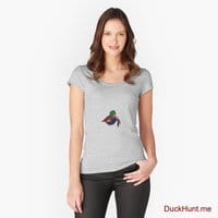 Dead DuckHunt Boss (smokeless) Heather Grey Fitted Scoop T-Shirt (Front printed)