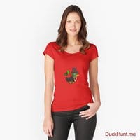Golden Duck Red Fitted Scoop T-Shirt (Front printed)