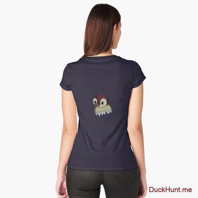 Ghost Duck (fogless) Navy Fitted Scoop T-Shirt (Back printed) image