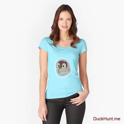 Ghost Duck (foggy) Turquoise Fitted Scoop T-Shirt (Front printed) image