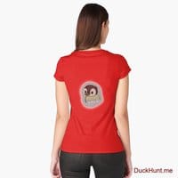 Ghost Duck (foggy) Red Fitted Scoop T-Shirt (Back printed)
