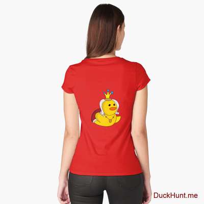 Royal Duck Red Fitted Scoop T-Shirt (Back printed) image