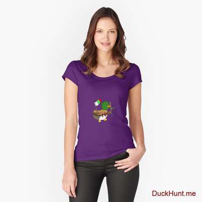 Kamikaze Duck Purple Fitted Scoop T-Shirt (Front printed) image