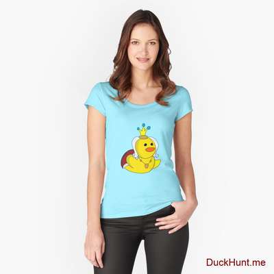 Royal Duck Turquoise Fitted Scoop T-Shirt (Front printed) image