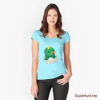 Baby duck Turquoise Fitted Scoop T-Shirt (Front printed)