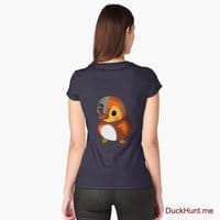 Mechanical Duck Navy Fitted Scoop T-Shirt (Back printed)