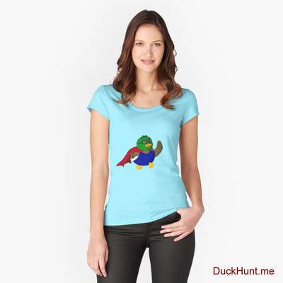 Alive Boss Duck Turquoise Fitted Scoop T-Shirt (Front printed) image