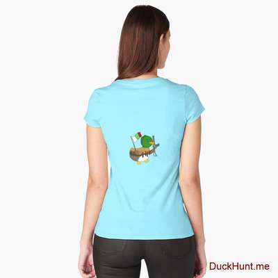Kamikaze Duck Turquoise Fitted Scoop T-Shirt (Back printed) image