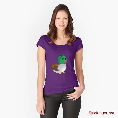 Normal Duck Purple Fitted Scoop T-Shirt (Front printed) image