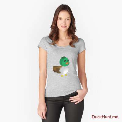 Normal Duck Heather Grey Fitted Scoop T-Shirt (Front printed) image
