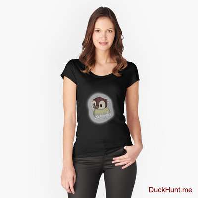 Ghost Duck (foggy) Black Fitted Scoop T-Shirt (Front printed) image