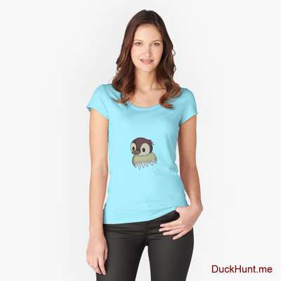 Ghost Duck (fogless) Turquoise Fitted Scoop T-Shirt (Front printed) image