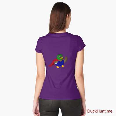 Alive Boss Duck Purple Fitted Scoop T-Shirt (Back printed) image