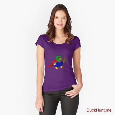 Alive Boss Duck Purple Fitted Scoop T-Shirt (Front printed) image
