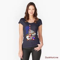Armored Duck Navy Fitted Scoop T-Shirt (Front printed)