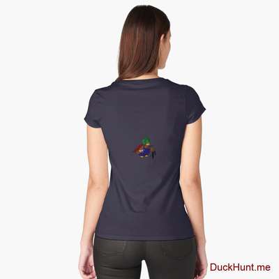 Dead DuckHunt Boss (smokeless) Navy Fitted Scoop T-Shirt (Back printed) image