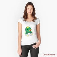 Baby duck White Fitted Scoop T-Shirt (Front printed)