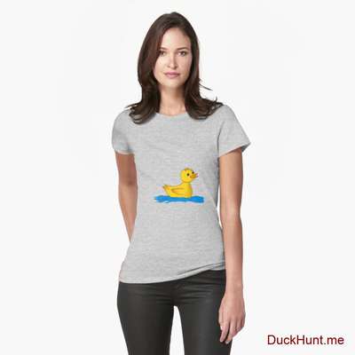 Plastic Duck Heather Grey Fitted T-Shirt (Front printed) image