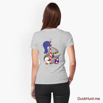Armored Duck Heather Grey Fitted T-Shirt (Back printed) image
