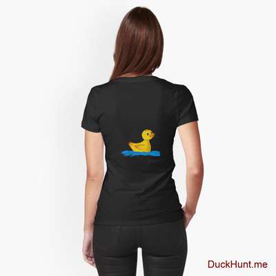Plastic Duck Black Fitted T-Shirt (Back printed) image