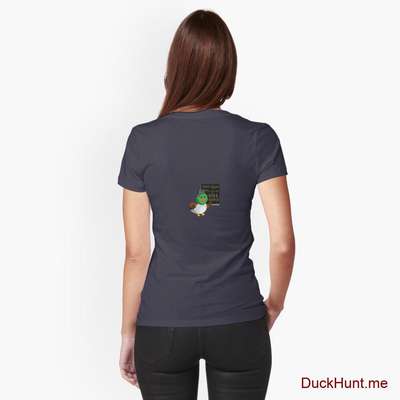 Prof Duck Dark Blue Fitted T-Shirt (Back printed) image