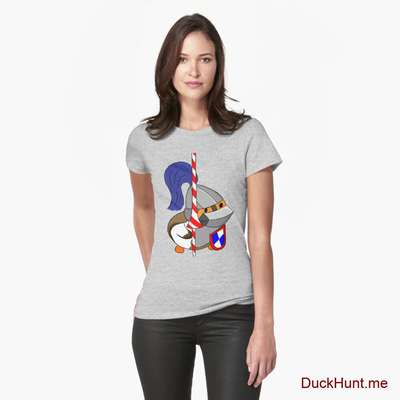 Armored Duck Heather Grey Fitted T-Shirt (Front printed) image