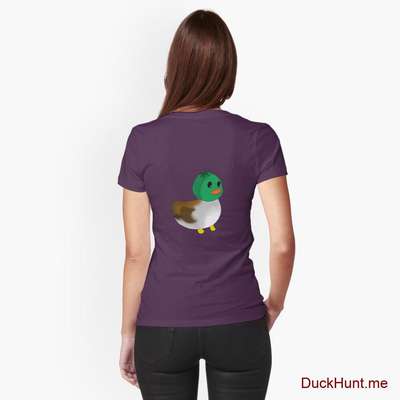 Normal Duck Eggplant Fitted T-Shirt (Back printed) image