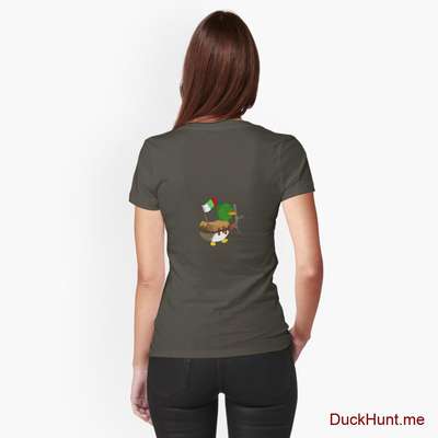 Kamikaze Duck Army Fitted T-Shirt (Back printed) image