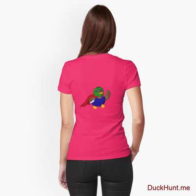 Alive Boss Duck Berry Fitted T-Shirt (Back printed) image