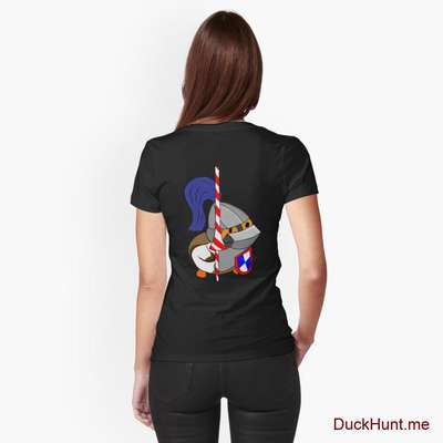 Armored Duck Black Fitted T-Shirt (Back printed) image