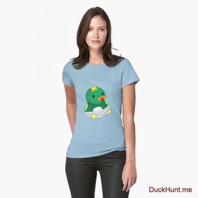 Baby duck Light Blue Fitted T-Shirt (Front printed) image