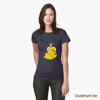 Royal Duck Dark Blue Fitted T-Shirt (Front printed) image