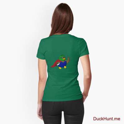 Alive Boss Duck Green Fitted T-Shirt (Back printed) image