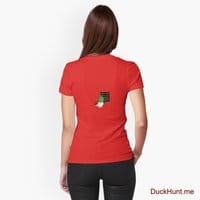 Prof Duck Red Fitted T-Shirt (Back printed)