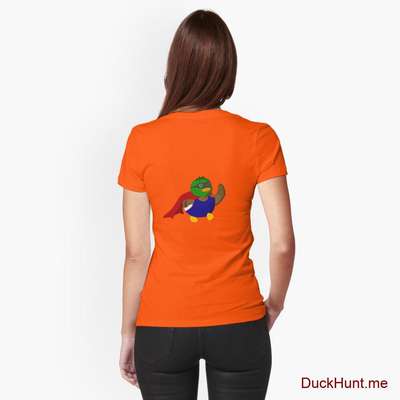 Alive Boss Duck Orange Fitted T-Shirt (Back printed) image
